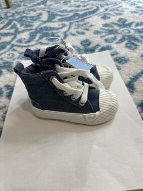 Cat & Jack Toddler Shane Blue Denim High-Top Zipper Sneakers